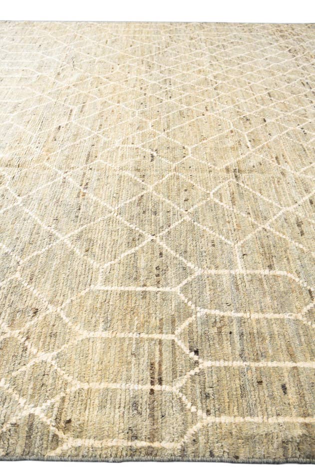 Detail image of 12' 7 x 19' 6 Hand Knotted Moroccan Wool Rug