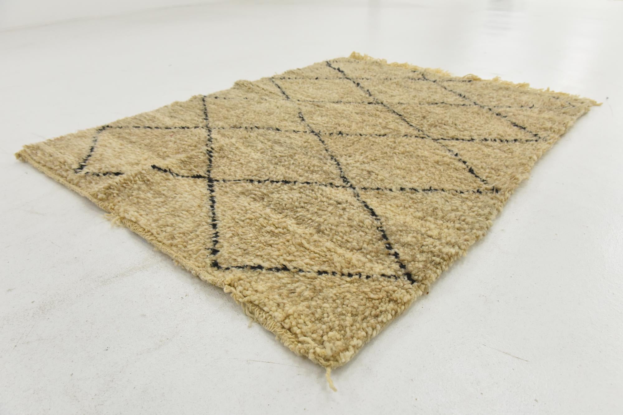 3' 10 x 5' Hand Knotted Moroccan Wool Rug