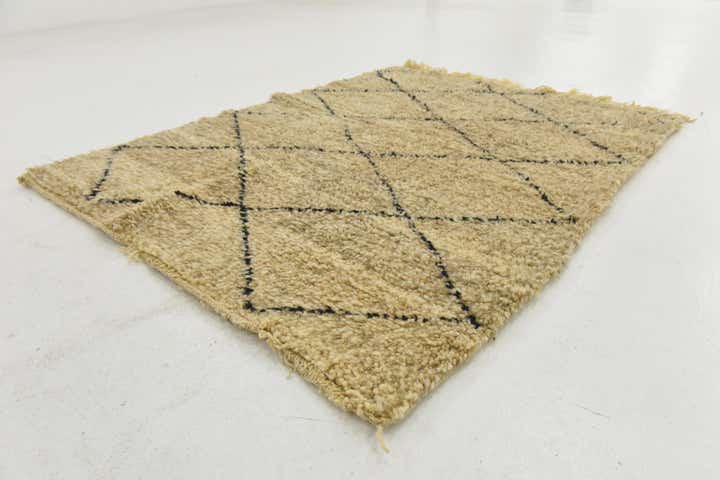 3' 10 x 5' Hand Knotted Moroccan Wool Rug