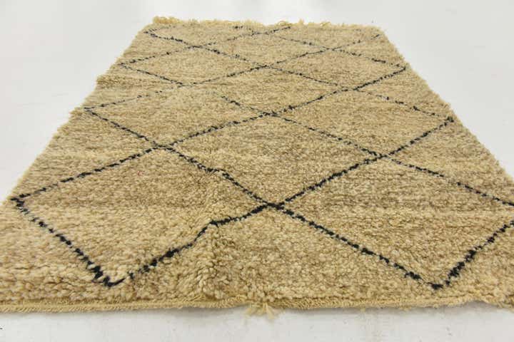3' 10 x 5' Hand Knotted Moroccan Wool Rug