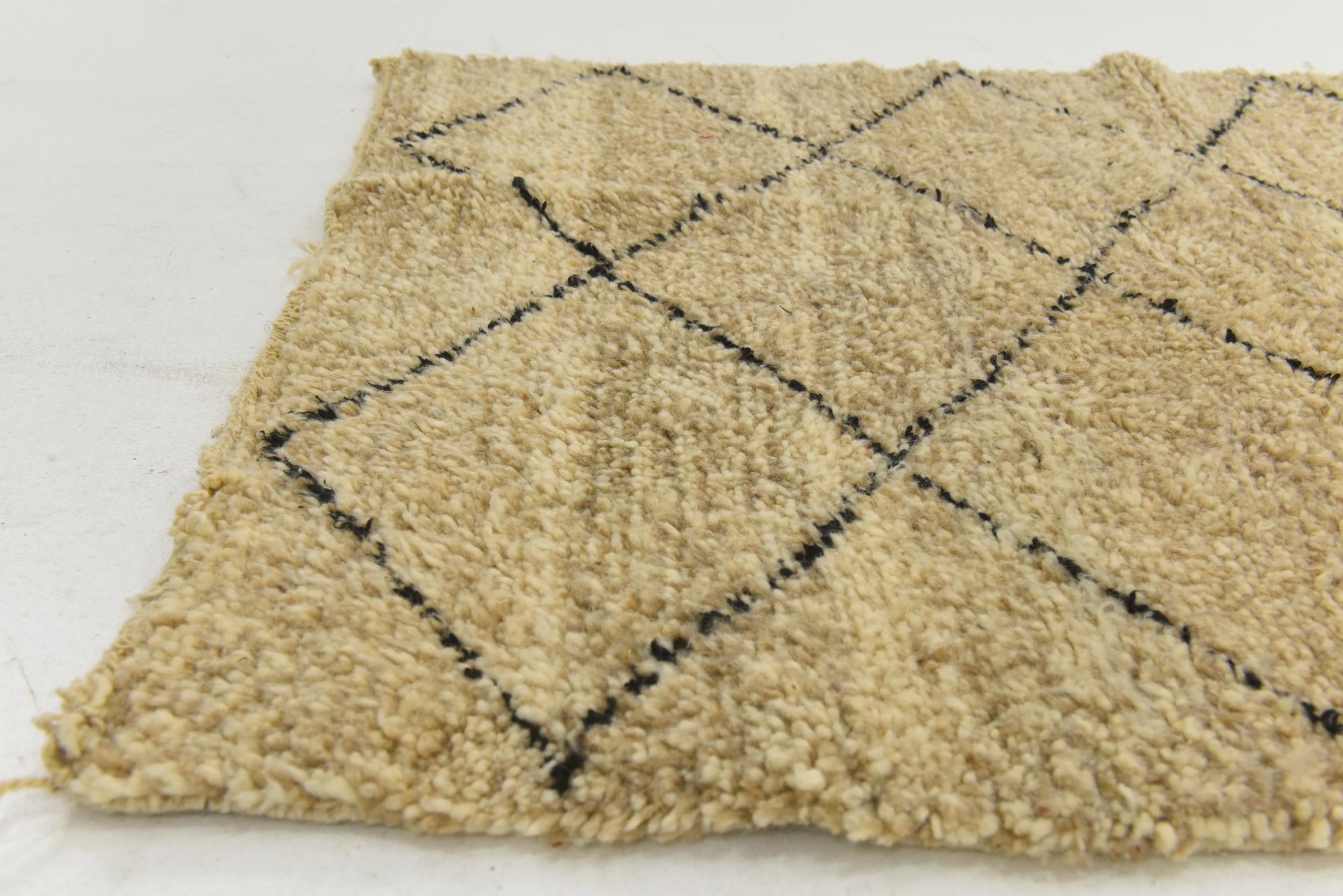 3' 10 x 5' Hand Knotted Moroccan Wool Rug