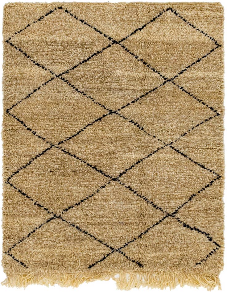 Detail image of 3' 10 x 5' Hand Knotted Moroccan Wool Rug