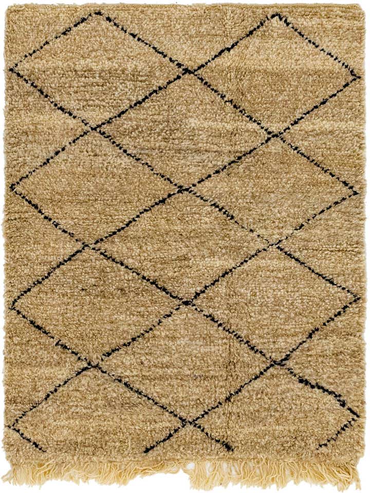 3' 10 x 5' Hand Knotted Moroccan Wool Rug