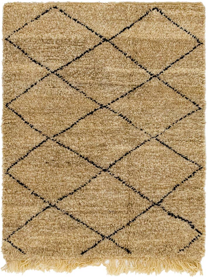 Detail image of 3' 10 x 5' Hand Knotted Moroccan Wool Rug