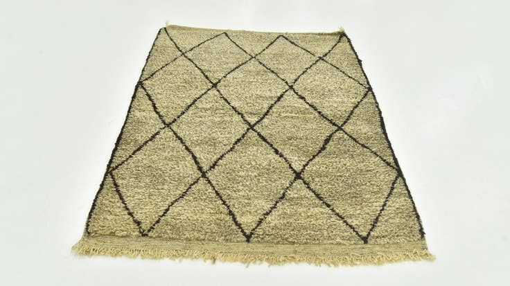 Detail image of 3' 6 x 4' 9 Hand Knotted Moroccan Wool Rug