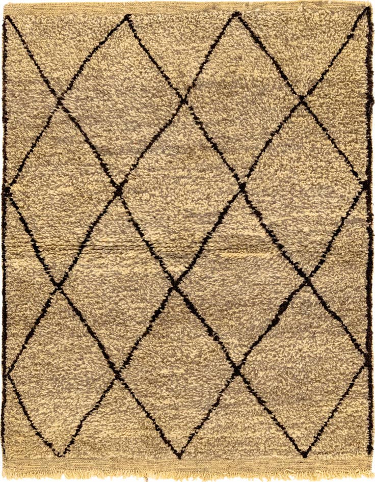 Detail image of 3' 6 x 4' 9 Hand Knotted Moroccan Wool Rug