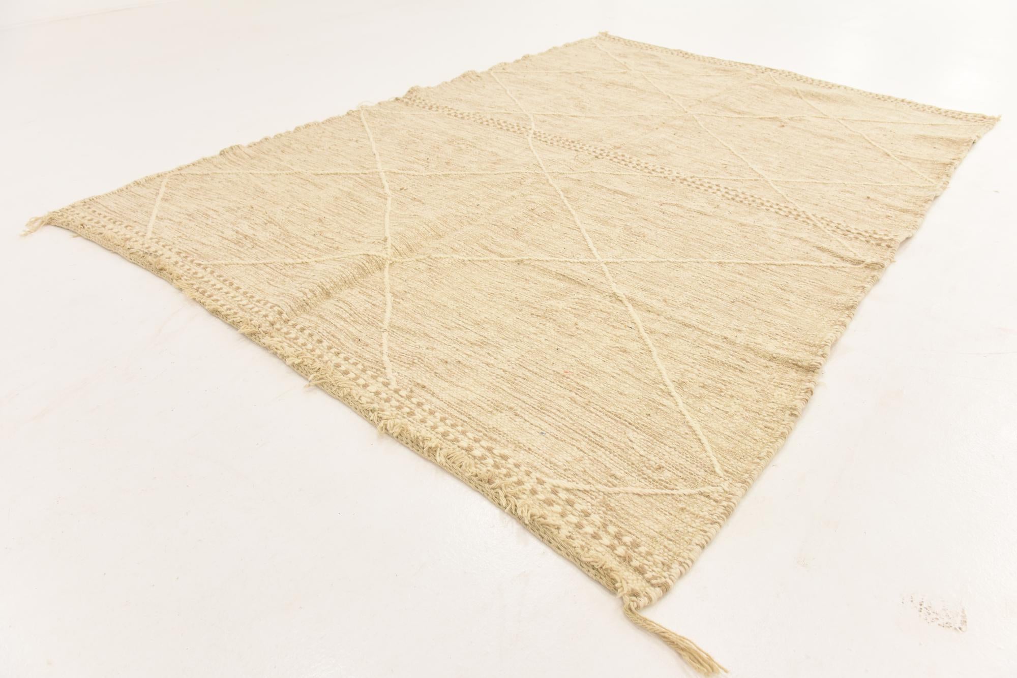 6' 6 x 9' 7 Hand Knotted Moroccan Wool Rug