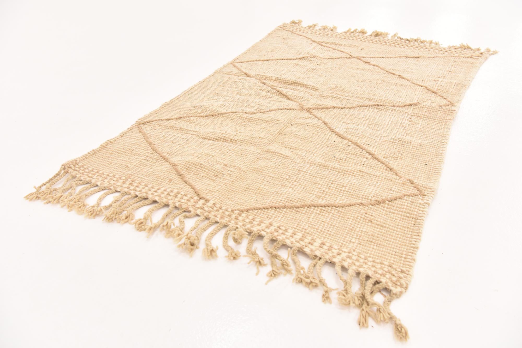 3' 8 x 5' 6 Hand Knotted Moroccan Wool Rug