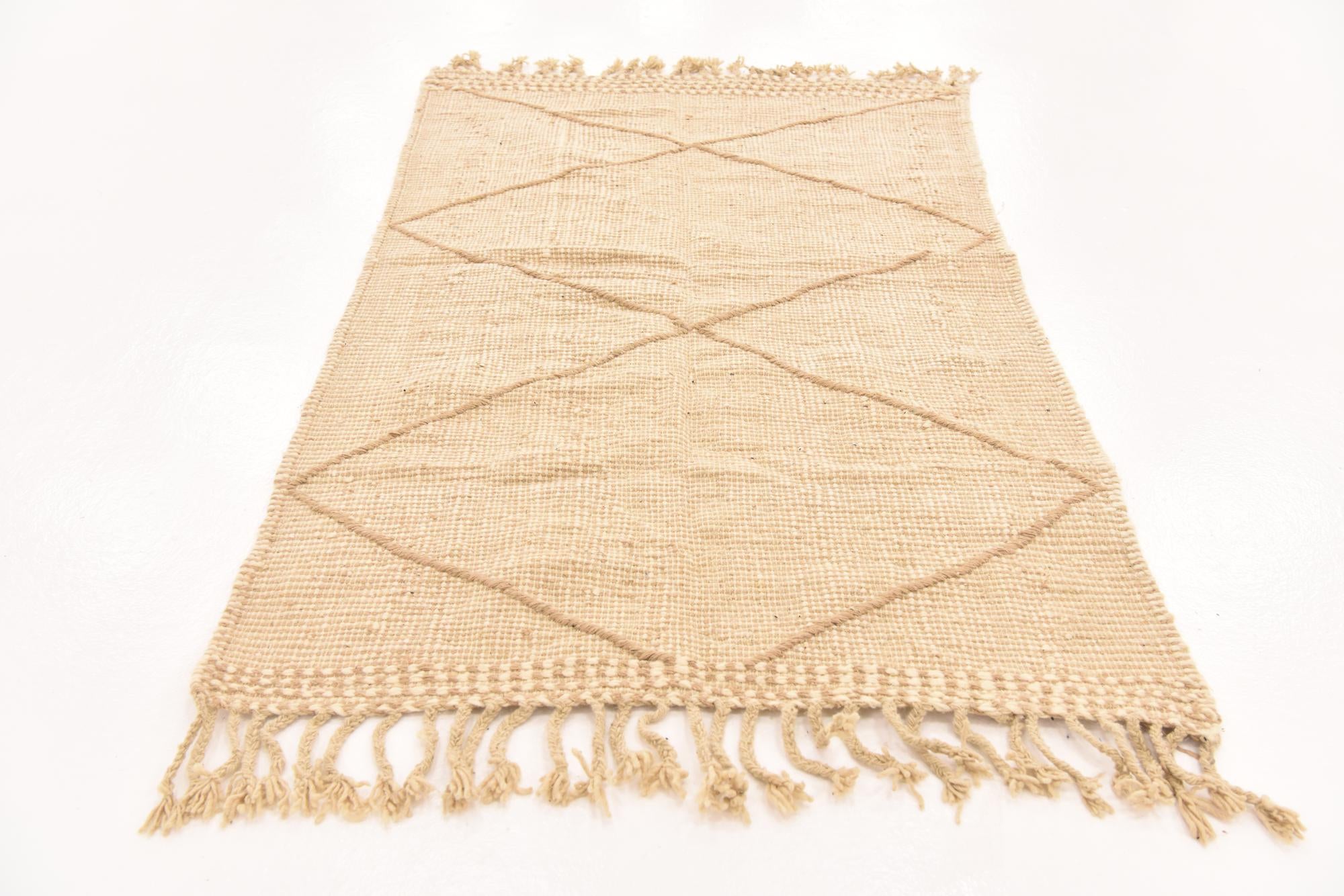 3' 8 x 5' 6 Hand Knotted Moroccan Wool Rug