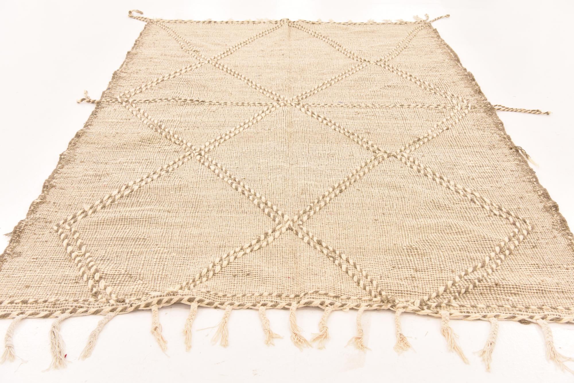 6' 3 x 9' 4 Hand Knotted Moroccan Wool Rug