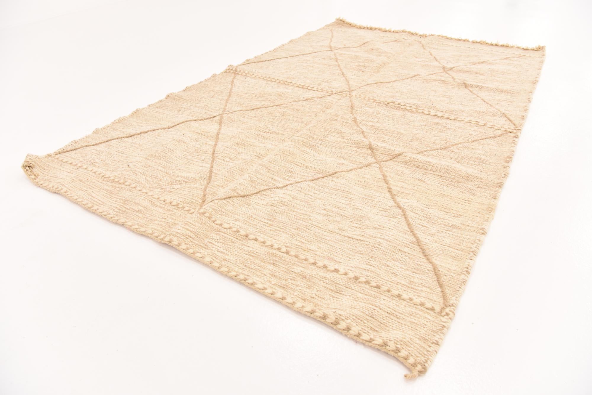 5' 3 x 8' 6 Hand Knotted Moroccan Wool Rug