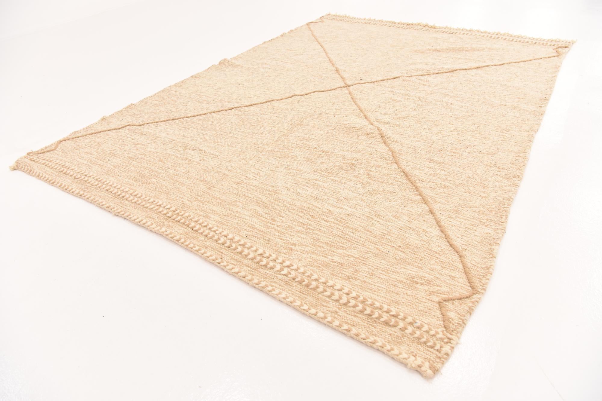 6' 8 x 9' 7 Hand Knotted Moroccan Wool Rug