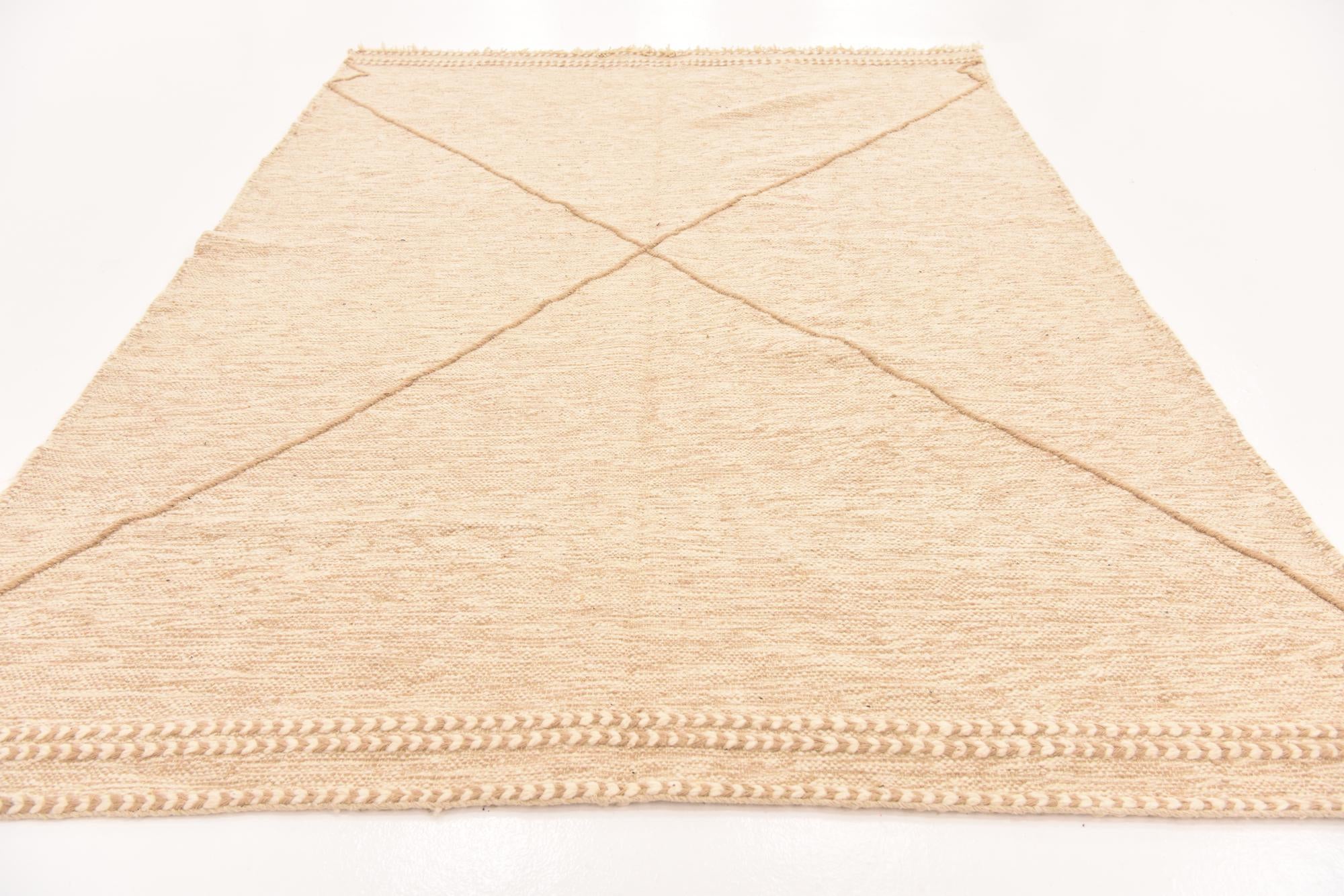 6' 8 x 9' 7 Hand Knotted Moroccan Wool Rug