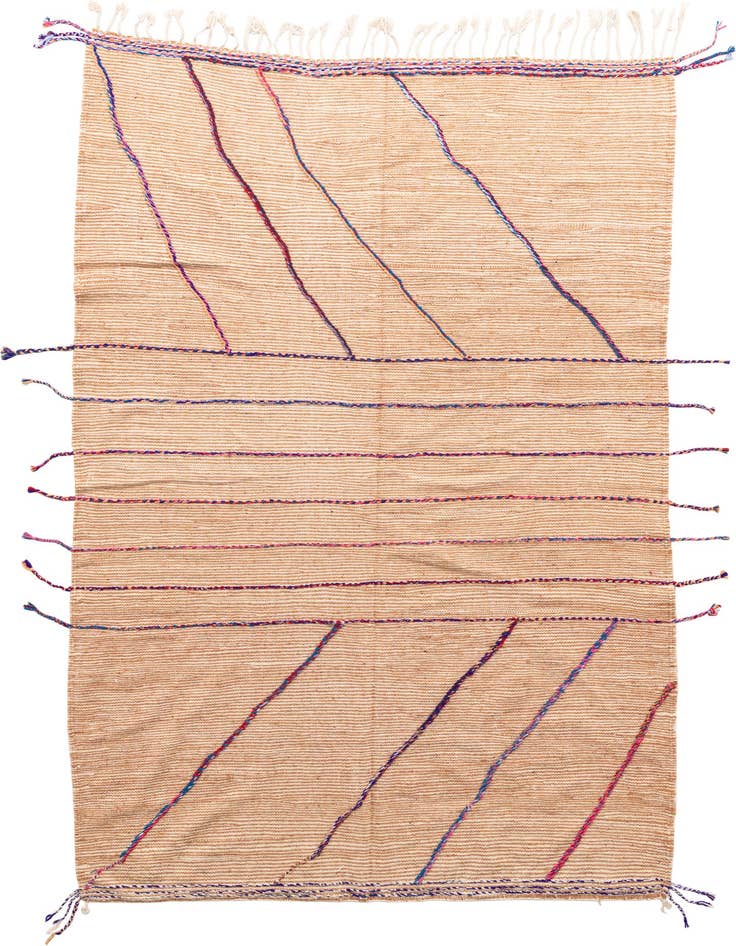 Detail image of 6' 3 x 9' 6 Hand Knotted Moroccan Wool Rug