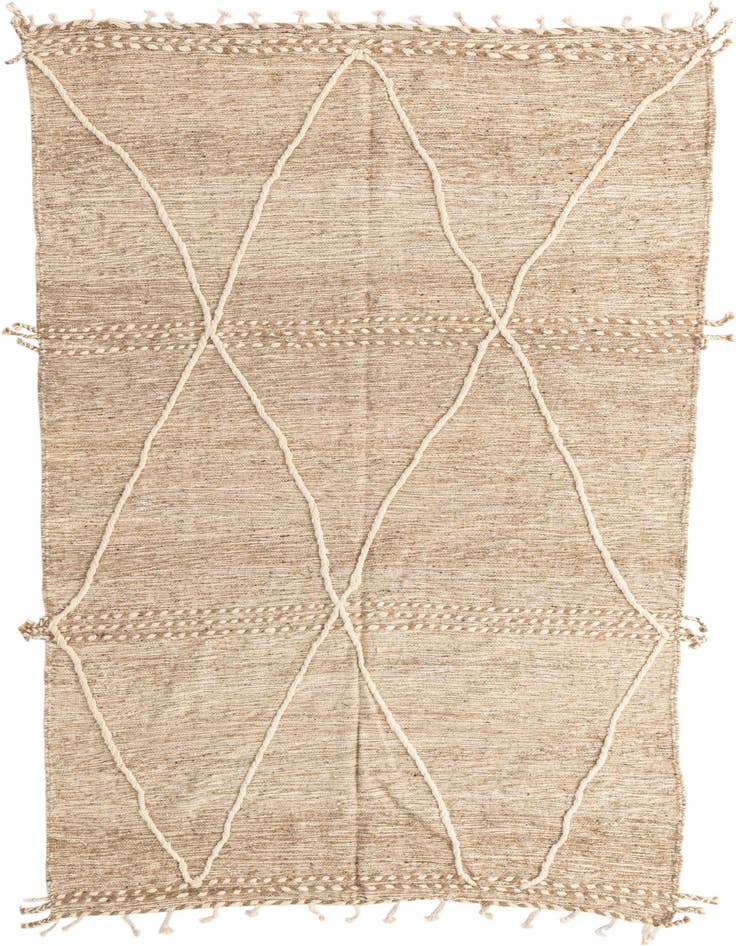 Detail image of 6' 4 x 9' 10 Hand Knotted Moroccan Wool Rug
