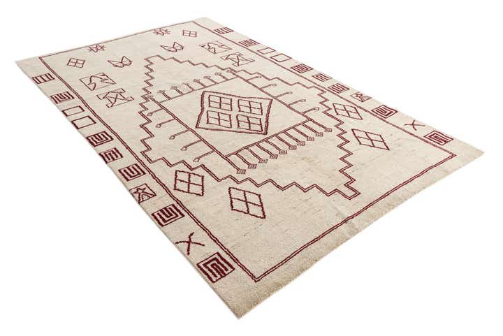 6' 4 x 10' 2 Hand Knotted Moroccan Wool Rug