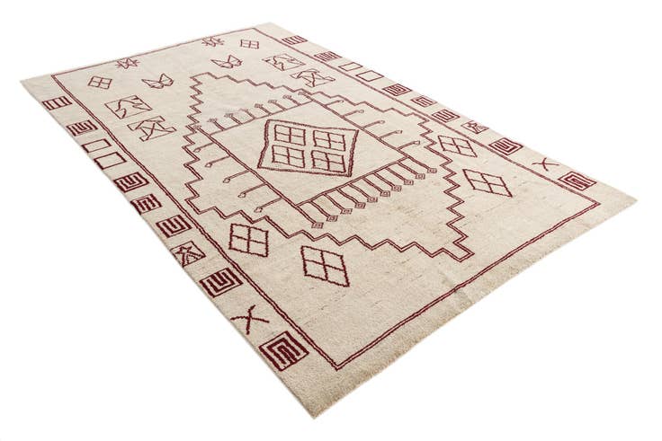 Detail image of 6' 4 x 10' 2 Hand Knotted Moroccan Wool Rug