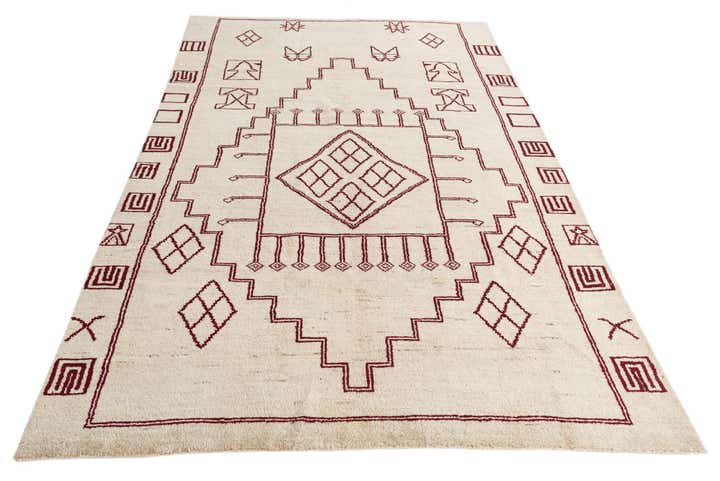 6' 4 x 10' 2 Hand Knotted Moroccan Wool Rug