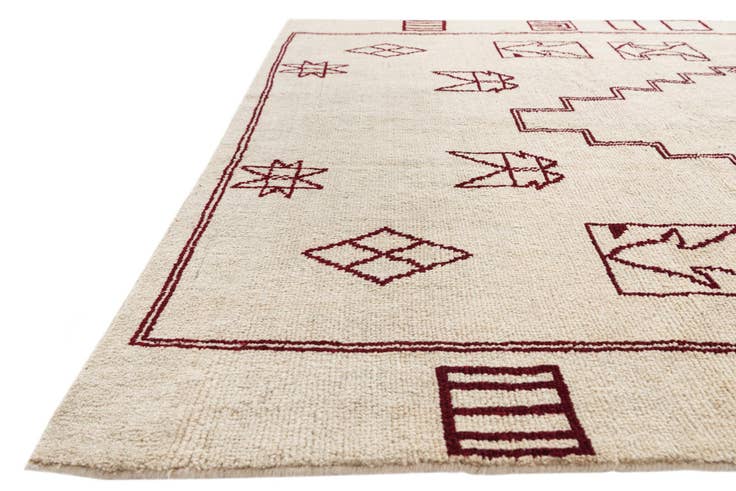 Detail image of 6' 4 x 10' 2 Hand Knotted Moroccan Wool Rug