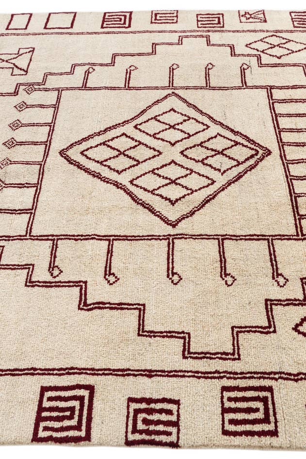 Detail image of 6' 4 x 10' 2 Hand Knotted Moroccan Wool Rug