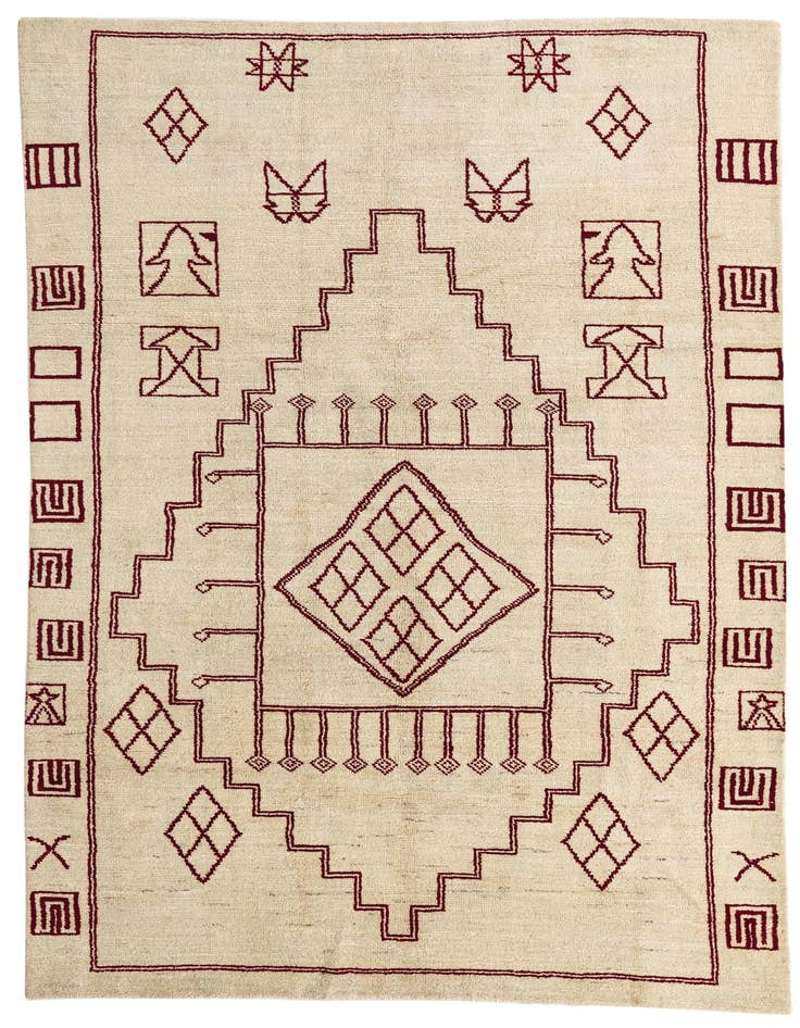 Detail image of 6' 4 x 10' 2 Hand Knotted Moroccan Wool Rug