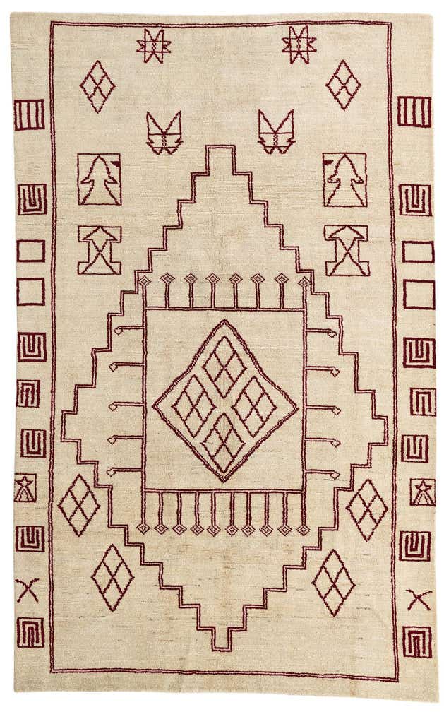 6' 4 x 10' 2 Hand Knotted Moroccan Wool Rug