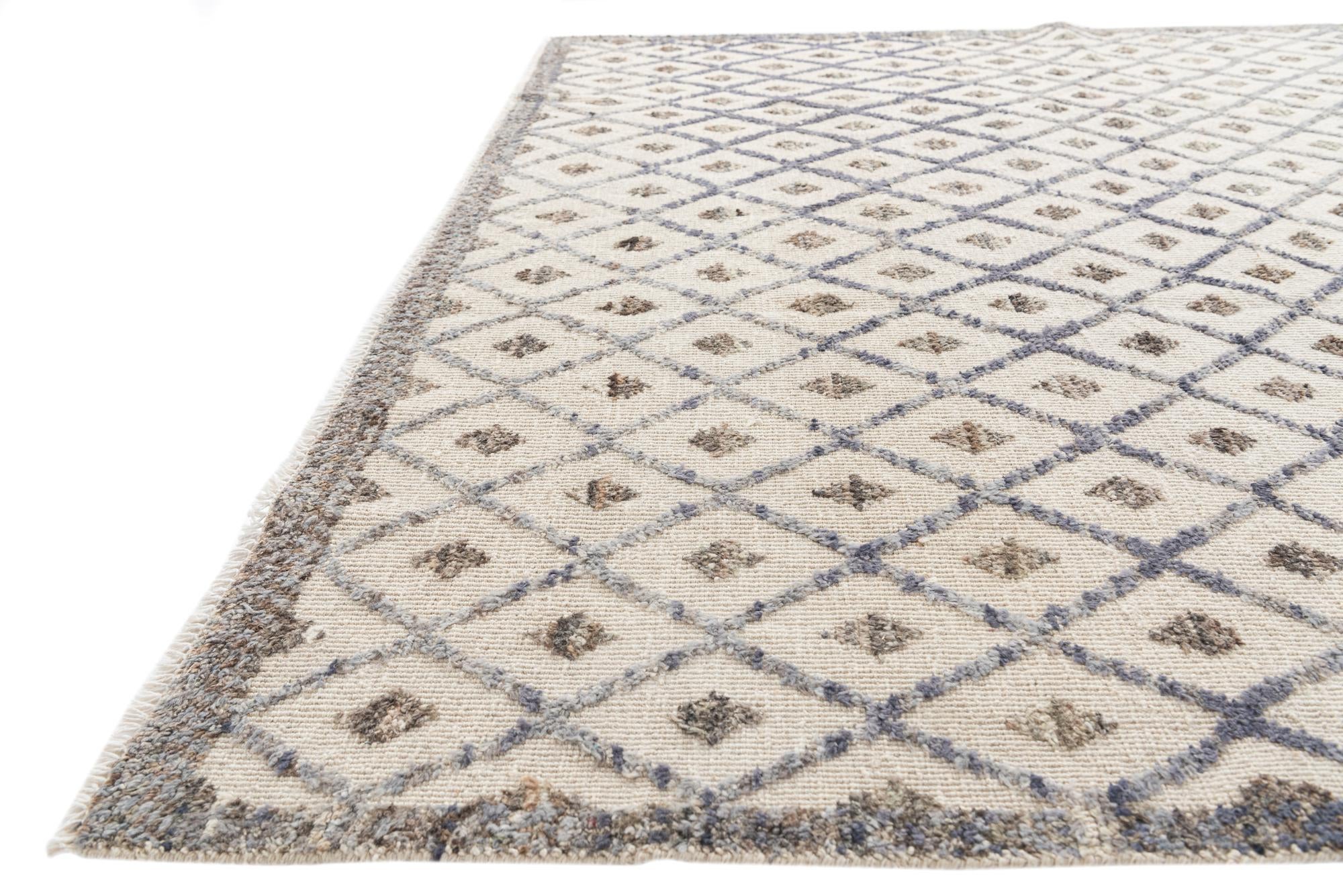 8' x 10' 8 Hand Knotted Moroccan Wool Rug