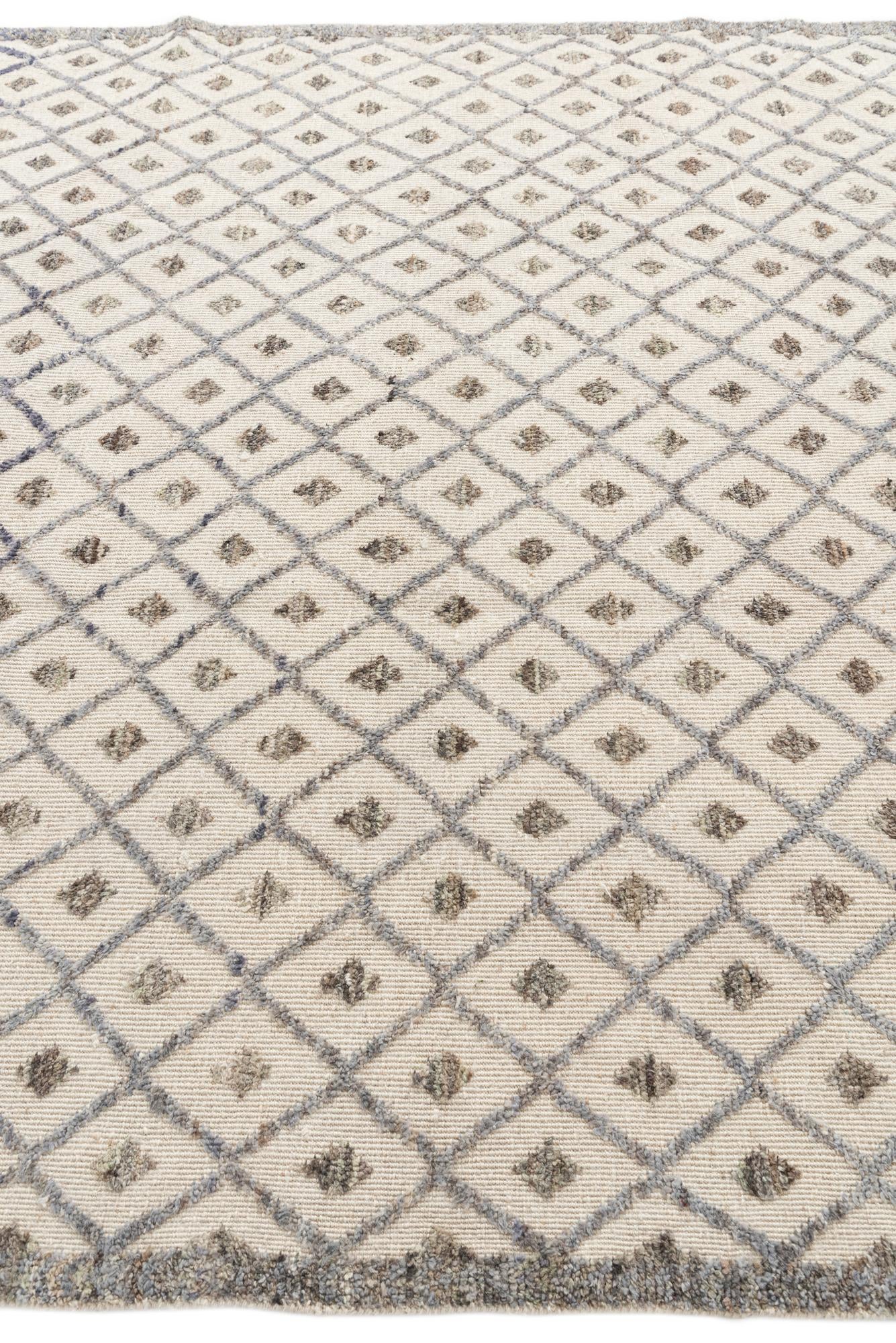 8' x 10' 8 Hand Knotted Moroccan Wool Rug