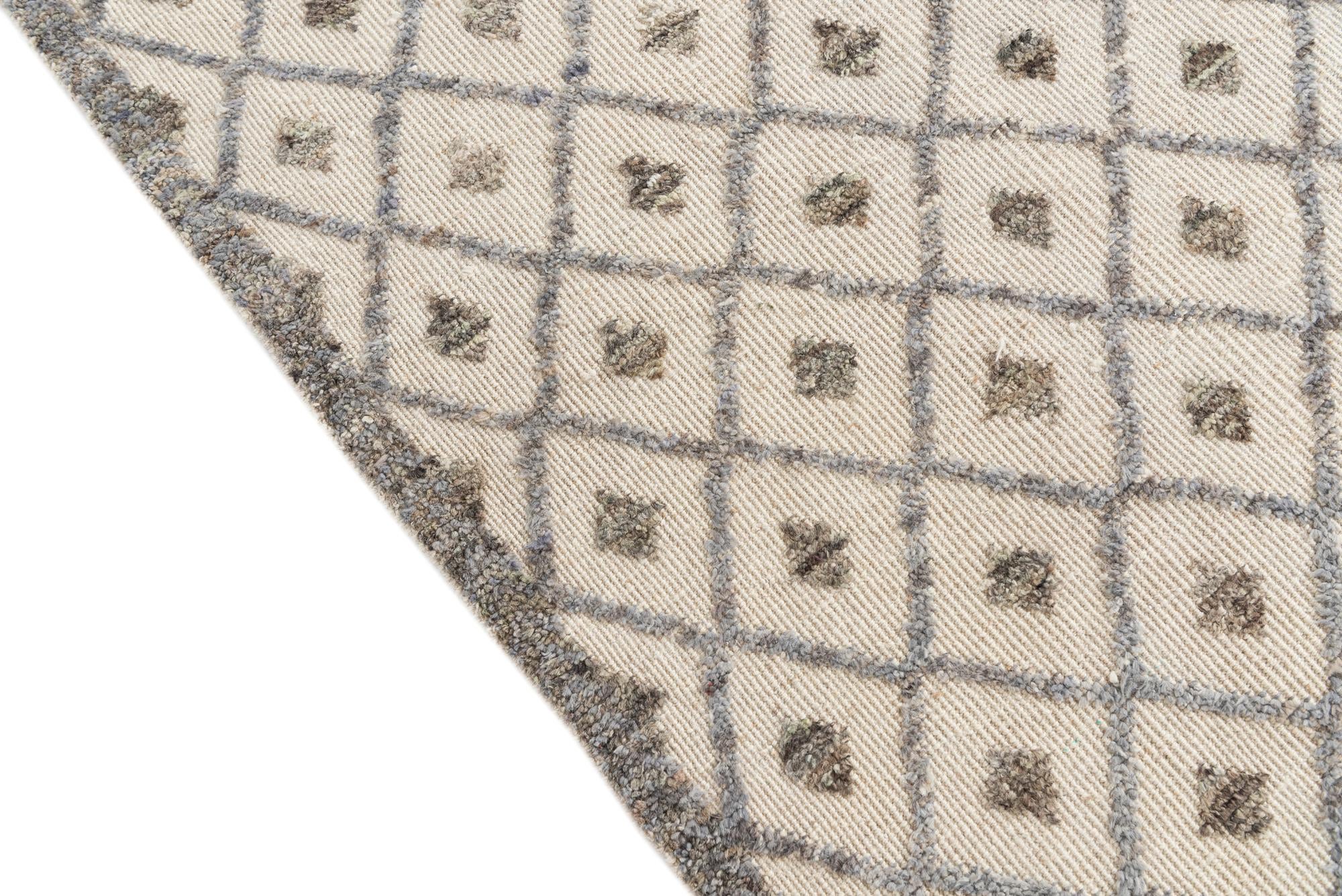 8' x 10' 8 Hand Knotted Moroccan Wool Rug