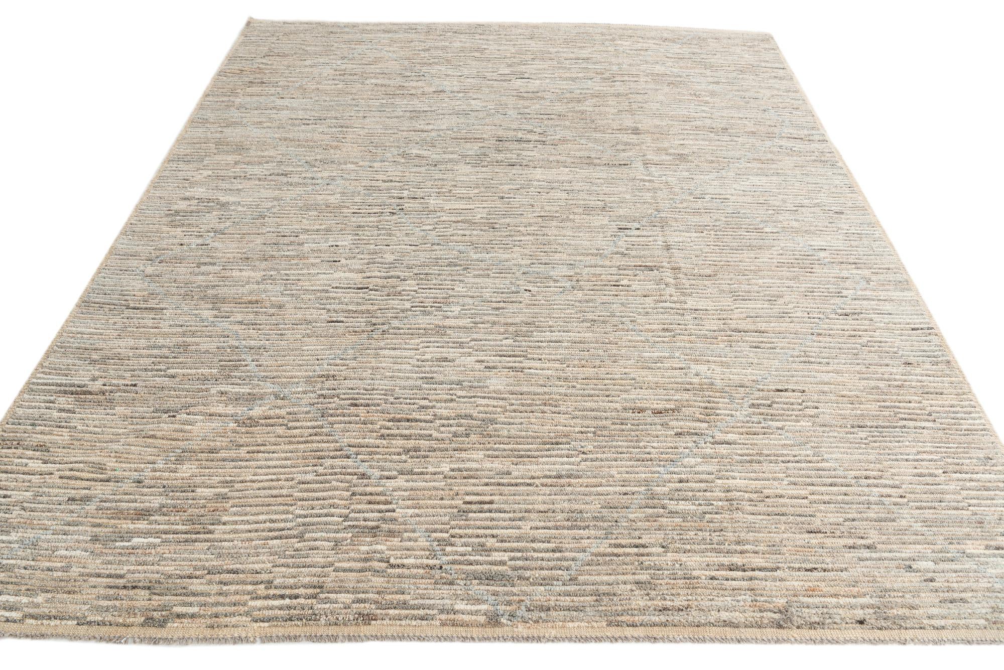 8' x 10' 2 Hand Knotted Moroccan Wool Rug