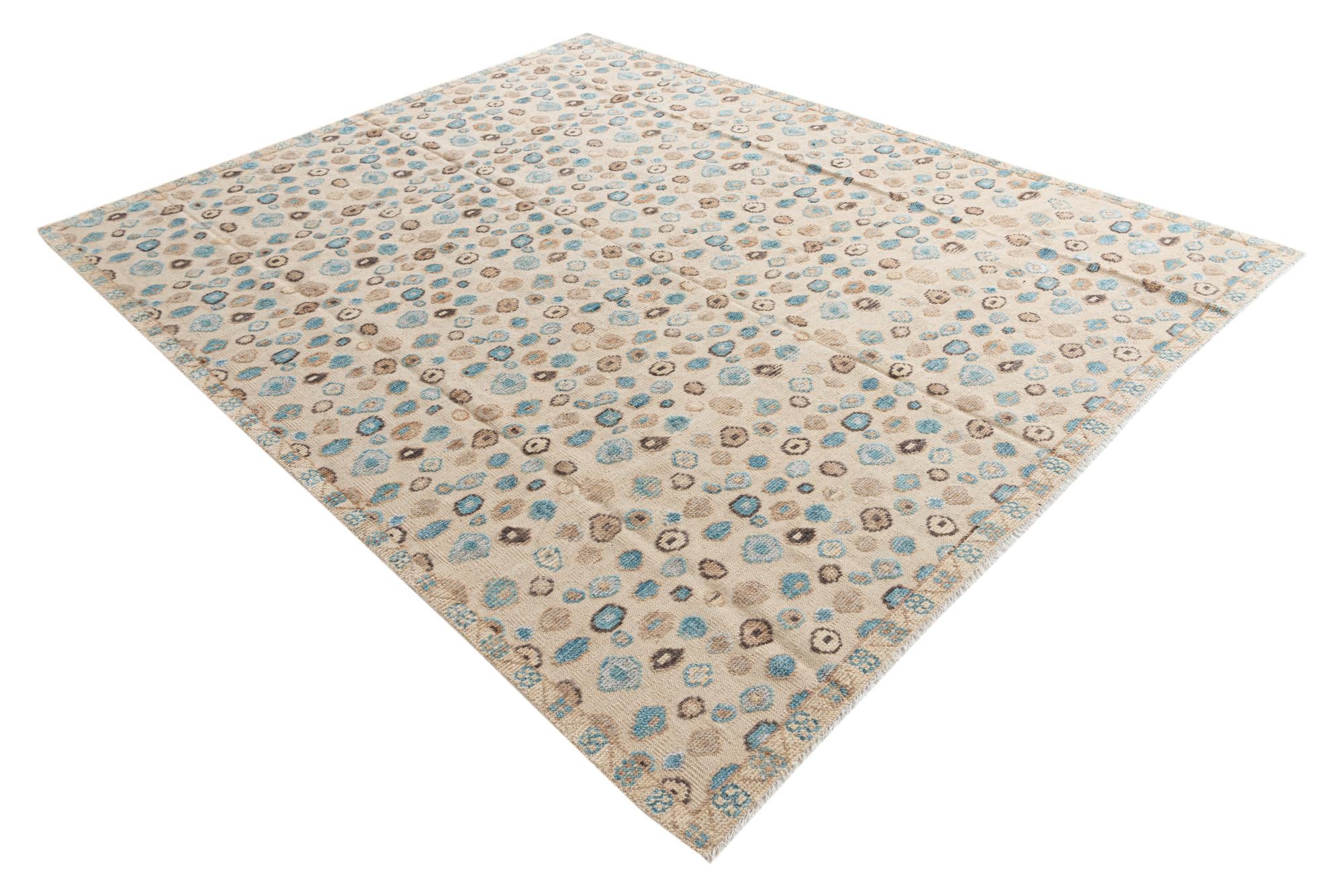 8' 1 x 10' 4 Hand Knotted Moroccan Wool Rug