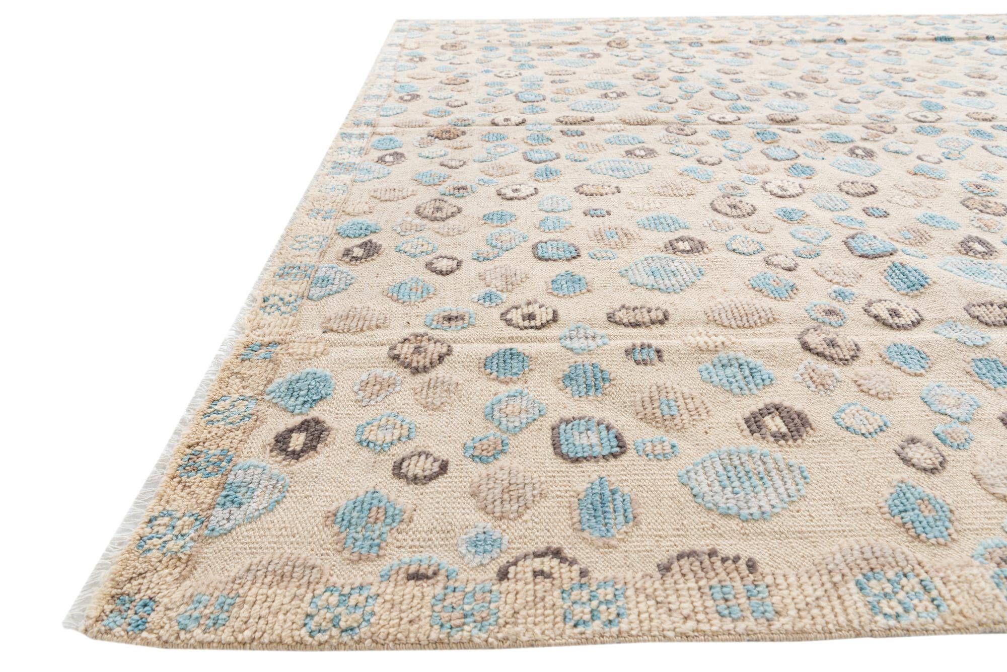8' 1 x 10' 4 Hand Knotted Moroccan Wool Rug