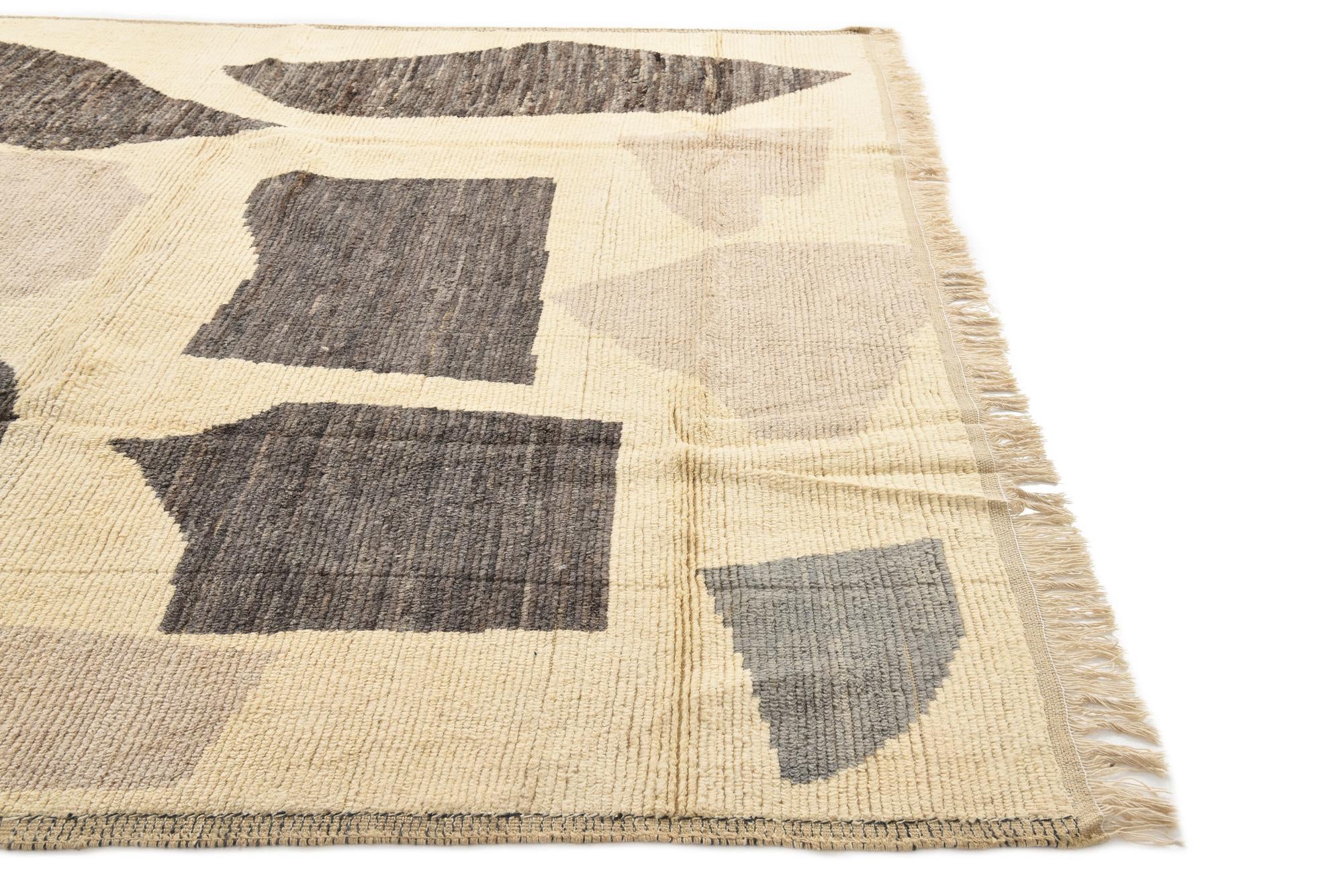 9' x 12' 8 Hand Knotted Moroccan Wool Rug