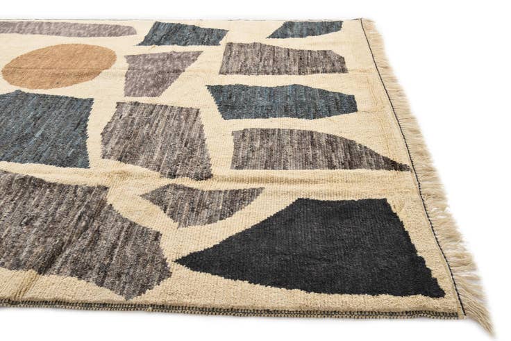 Detail image of 9' 3 x 11' 10 Hand Knotted Moroccan Wool Rug