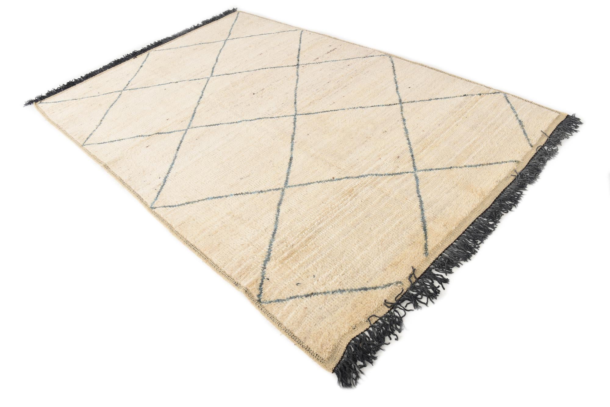 6' 3 x 9' 3 Hand Knotted Moroccan Wool Rug