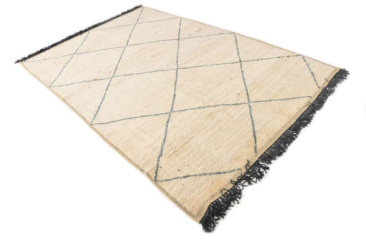 Detail image of 6' 3 x 9' 3 Hand Knotted Moroccan Wool Rug