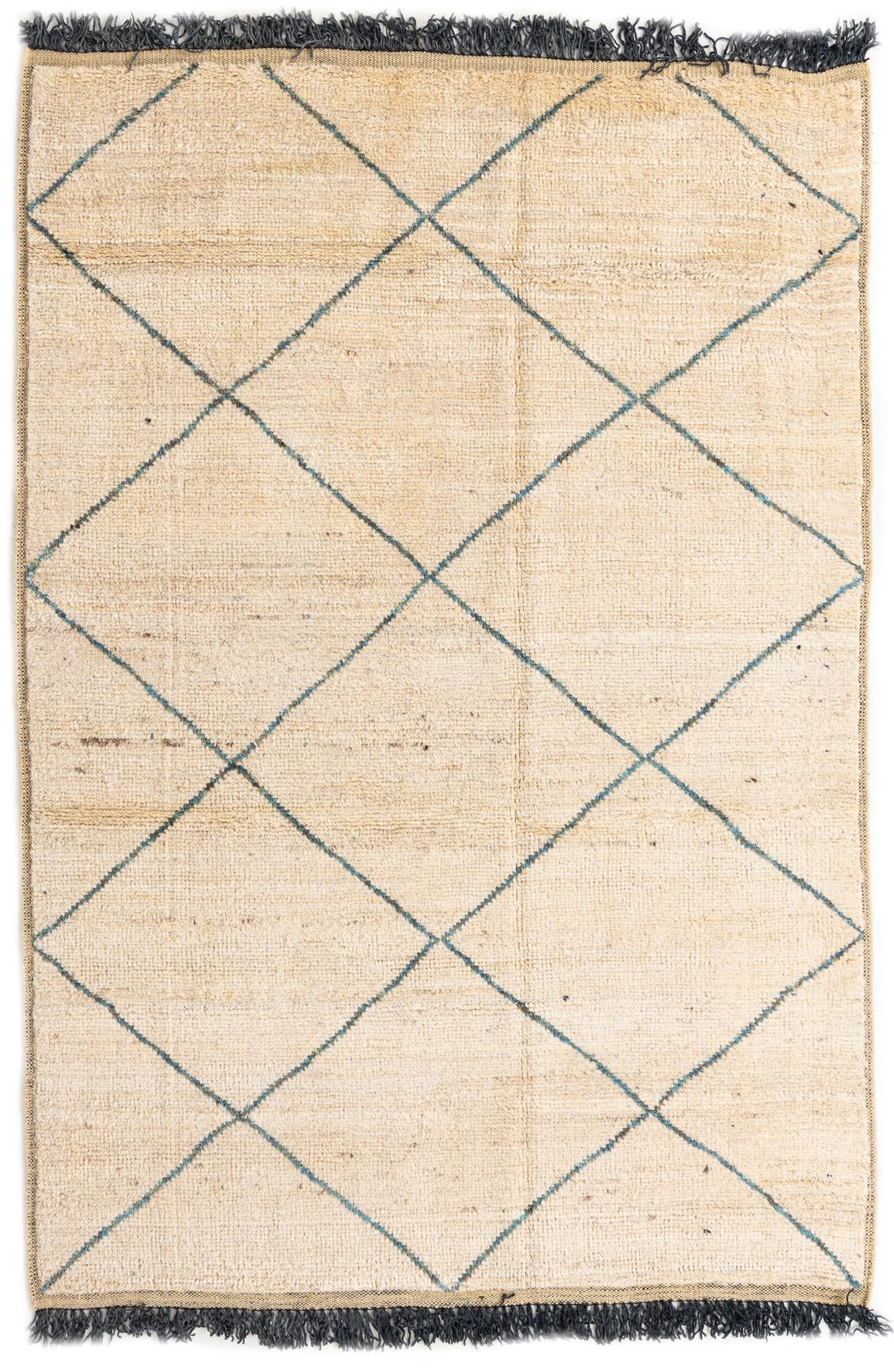 6' 3 x 9' 3 Hand Knotted Moroccan Wool Rug