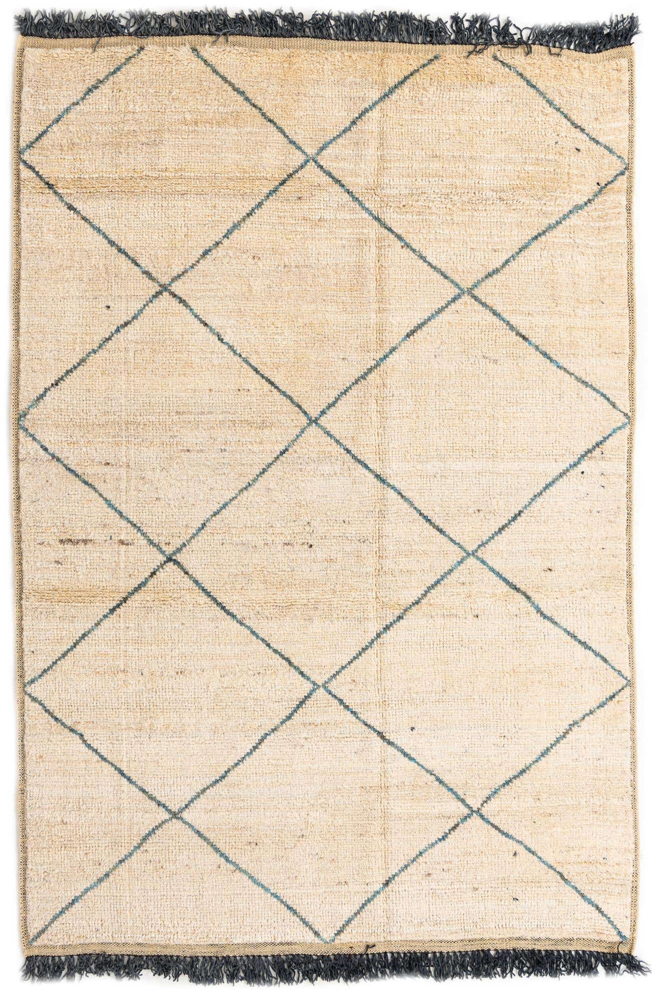 6' 3 x 9' 3 Hand Knotted Moroccan Wool Rug
