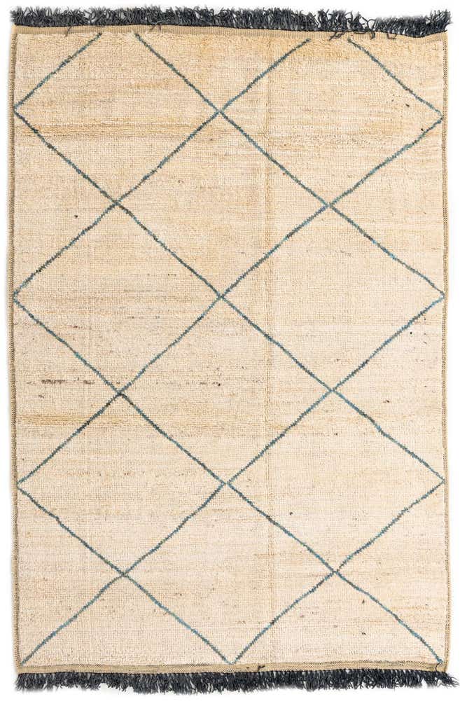 6' 3 x 9' 3 Hand Knotted Moroccan Wool Rug