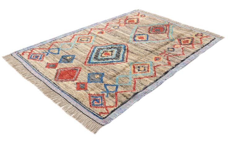 Detail image of 5' 1 x 7' 5 Hand Knotted Moroccan Wool Rug