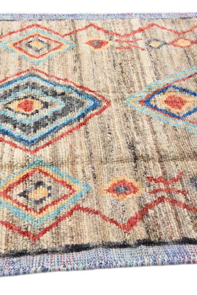 Detail image of 5' 1 x 7' 5 Hand Knotted Moroccan Wool Rug