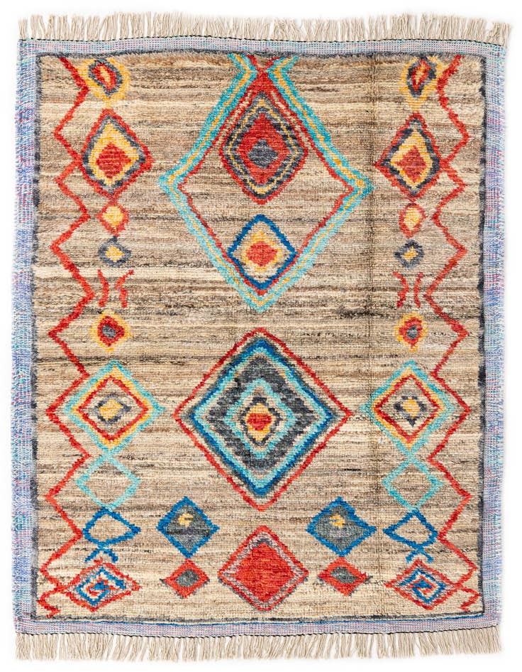 Detail image of 5' 1 x 7' 5 Hand Knotted Moroccan Wool Rug