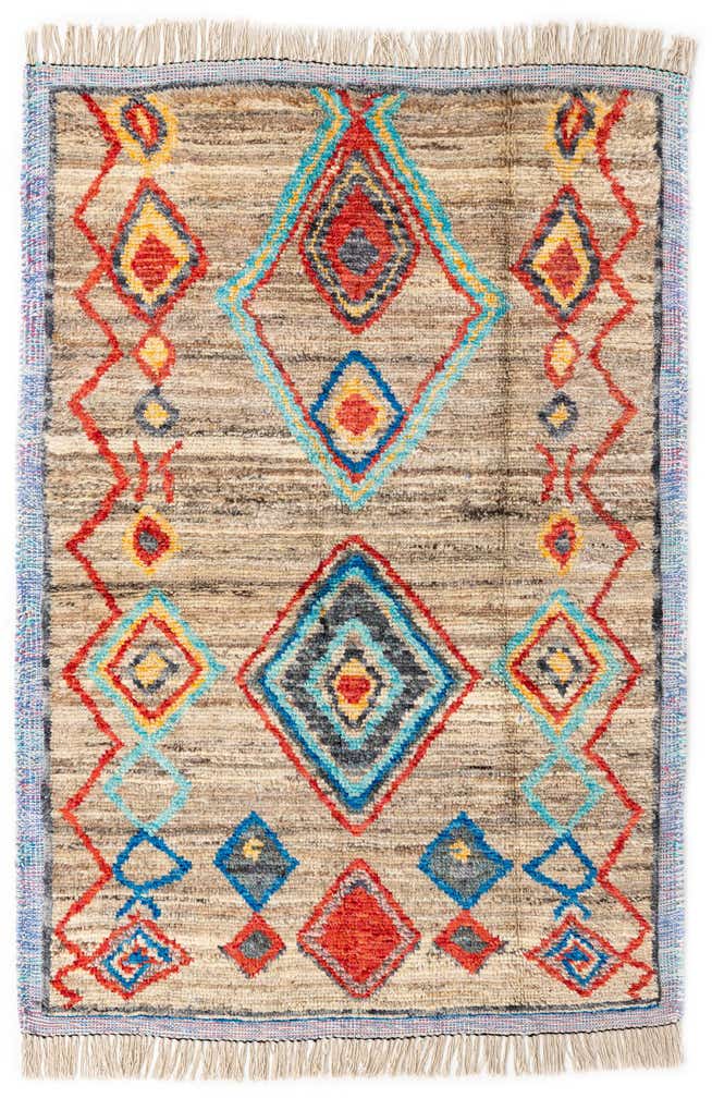 5' 1 x 7' 5 Hand Knotted Moroccan Wool Rug