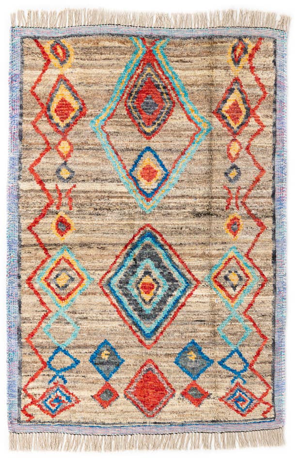 Detail image of 5' 1 x 7' 5 Hand Knotted Moroccan Wool Rug