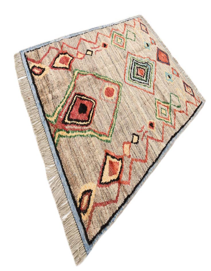 Detail image of 5' 8 x 8' 10  Hand Knotted Moroccan Wool Rug