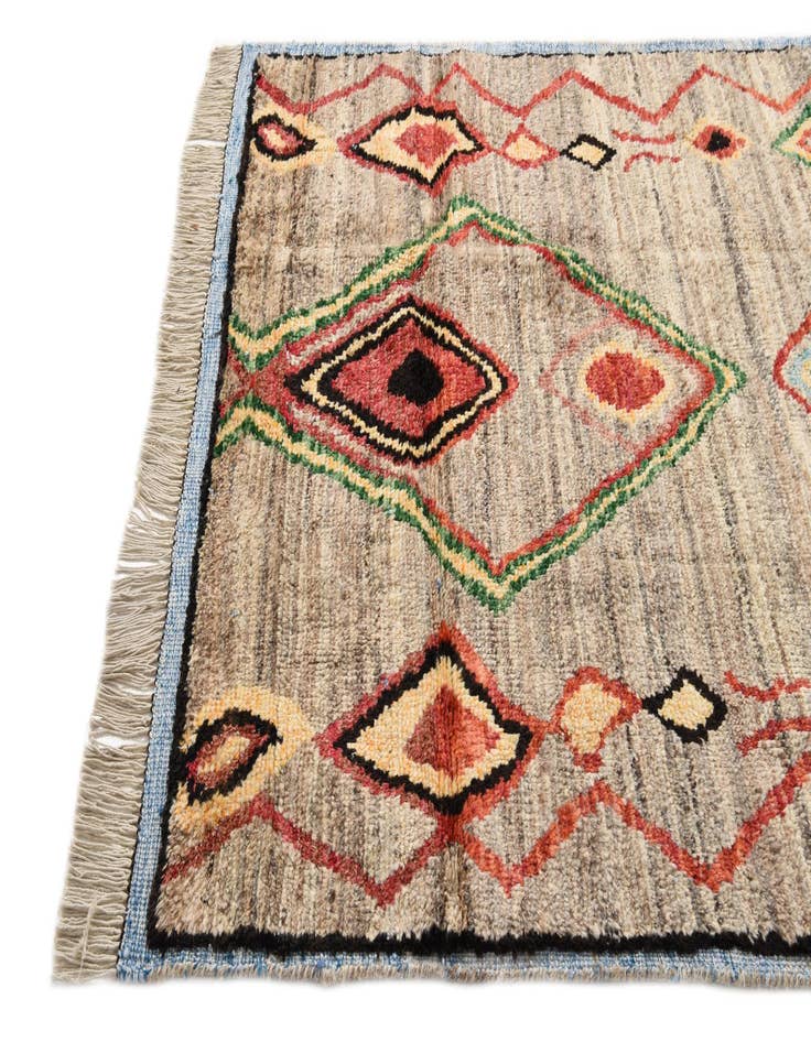Detail image of 5' 8 x 8' 10  Hand Knotted Moroccan Wool Rug