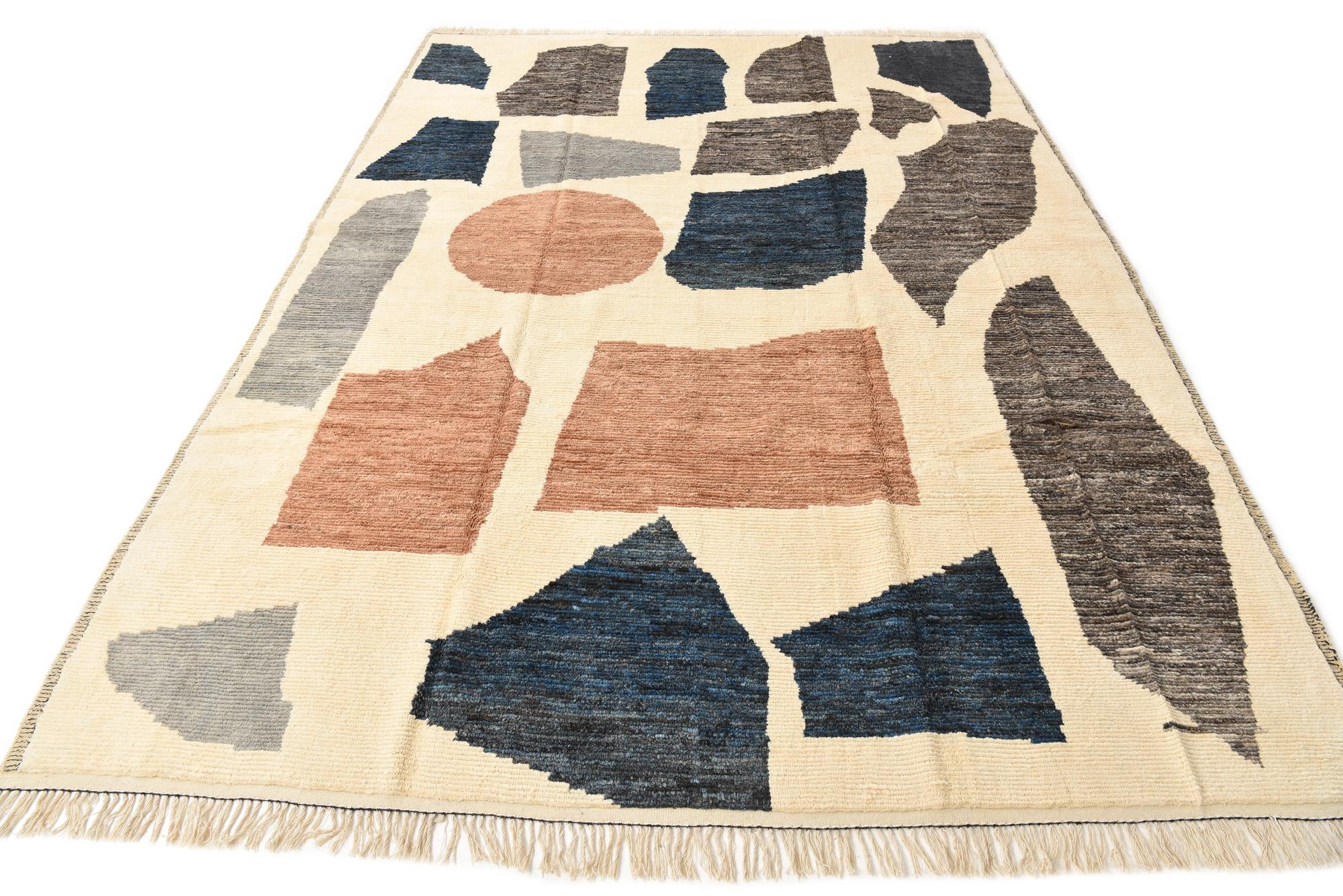 10' 2 x 14' 2 Hand Knotted Moroccan Wool Rug