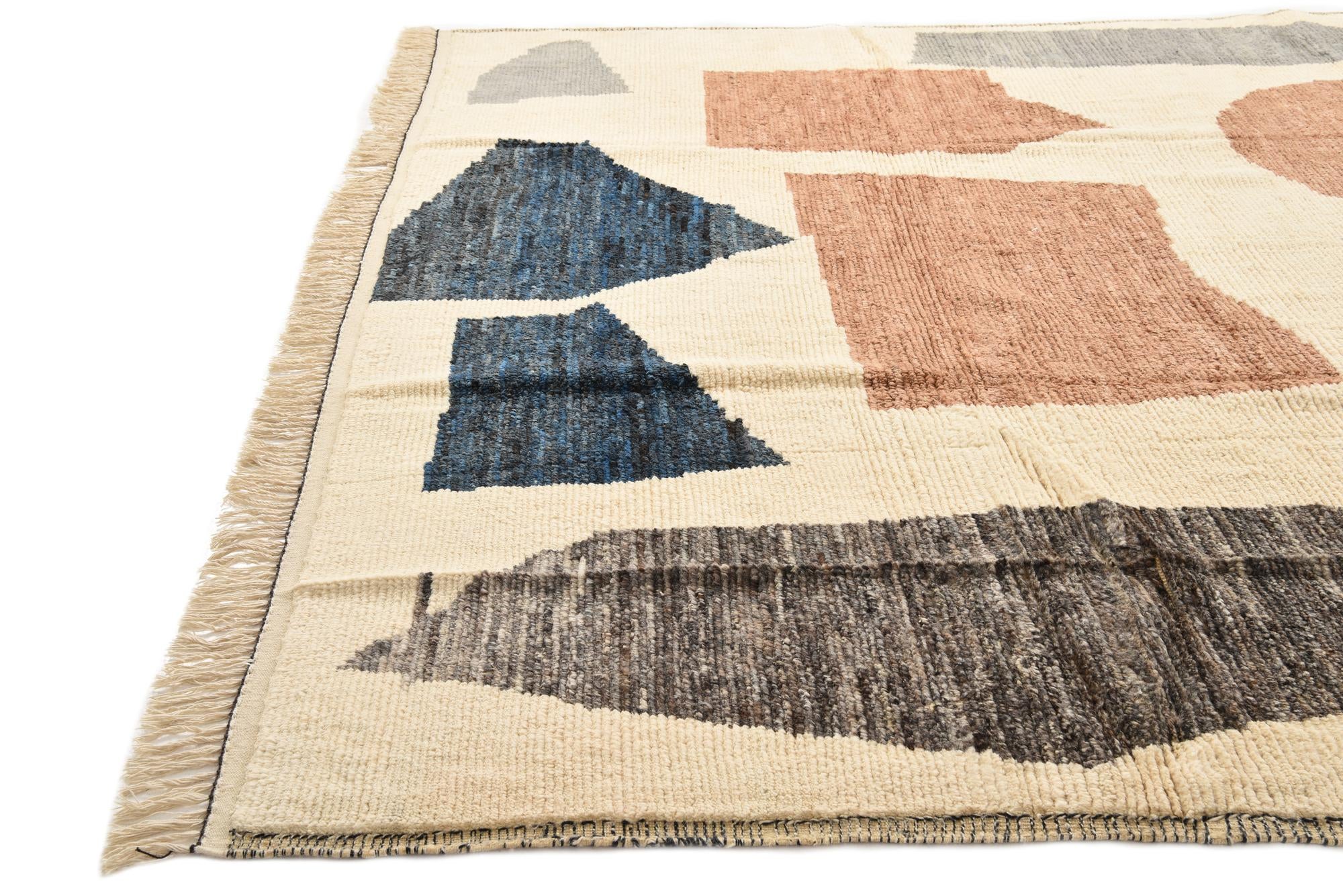 10' 2 x 14' 2 Hand Knotted Moroccan Wool Rug