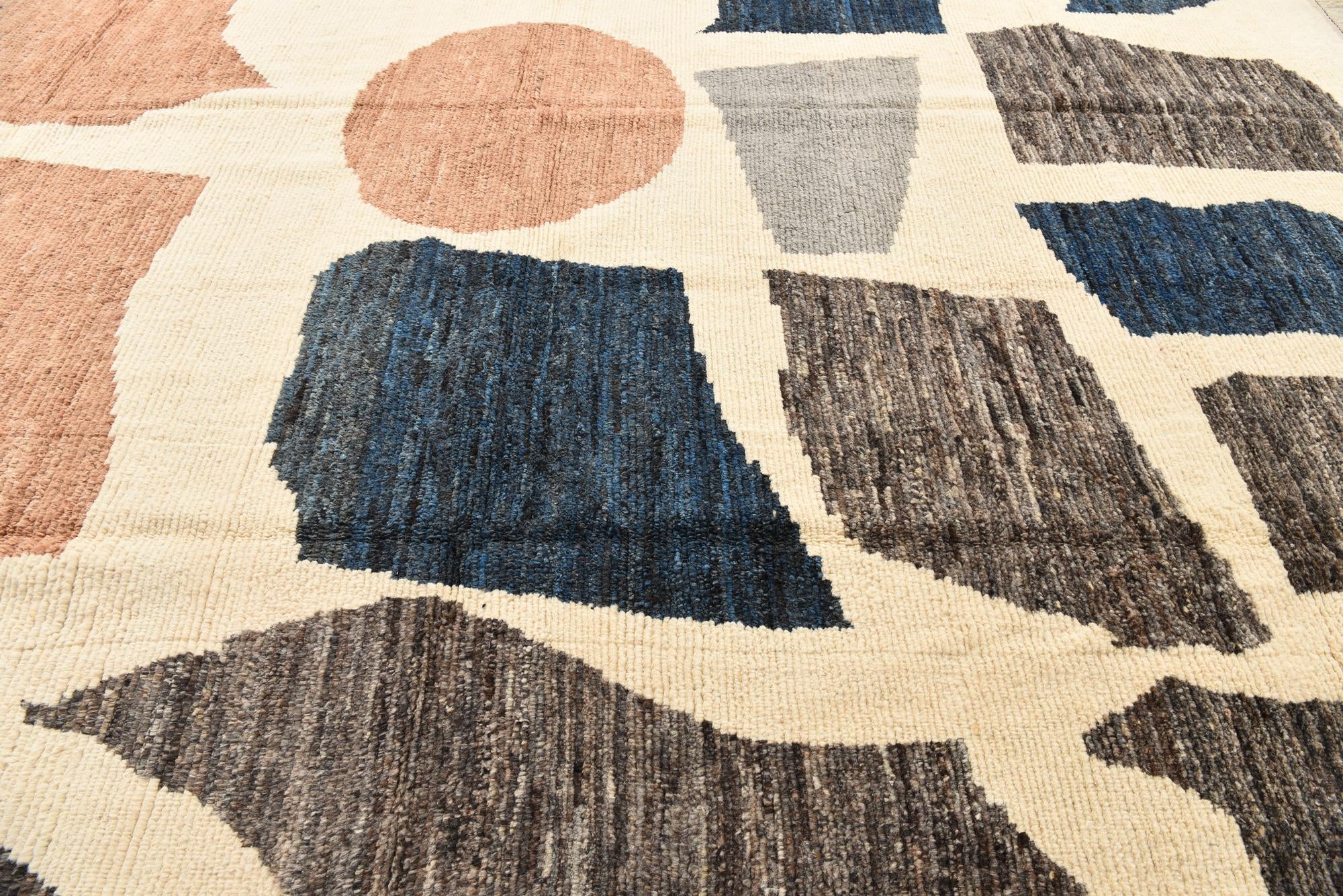 10' 2 x 14' 2 Hand Knotted Moroccan Wool Rug
