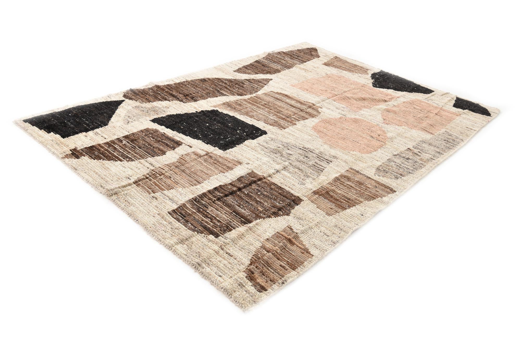 6' x 8' 9 Hand Knotted Moroccan Wool Rug